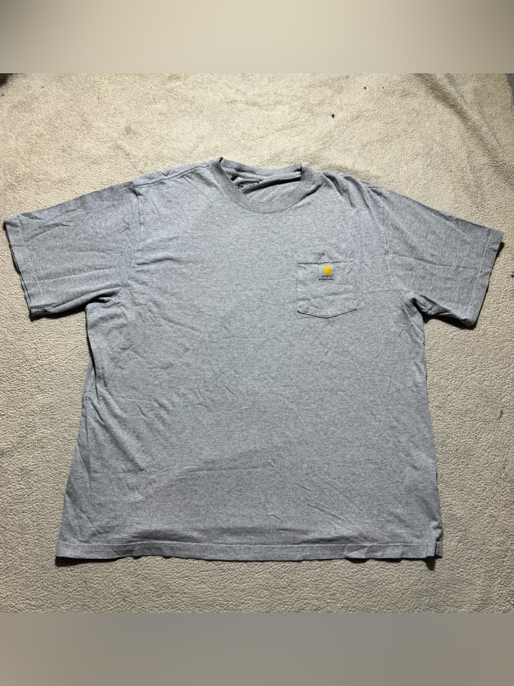 Carhartt Shirt Mens 2XL Loose Fit Gray Short Sleeve Front Pocket Workwear Tee